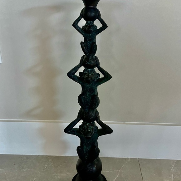 Three monkey candle holder - Picture 3 of 12